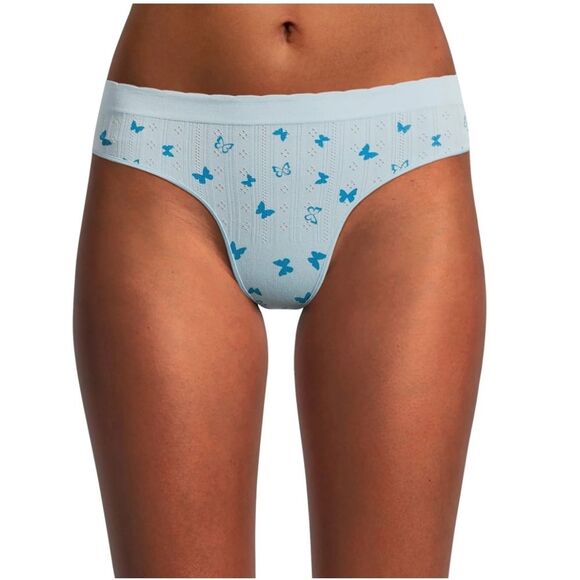 No Boundaries Seamless Pointelle Thong Panties,  2 2-Pack Size XXXL(21) - Picture 7 of 10